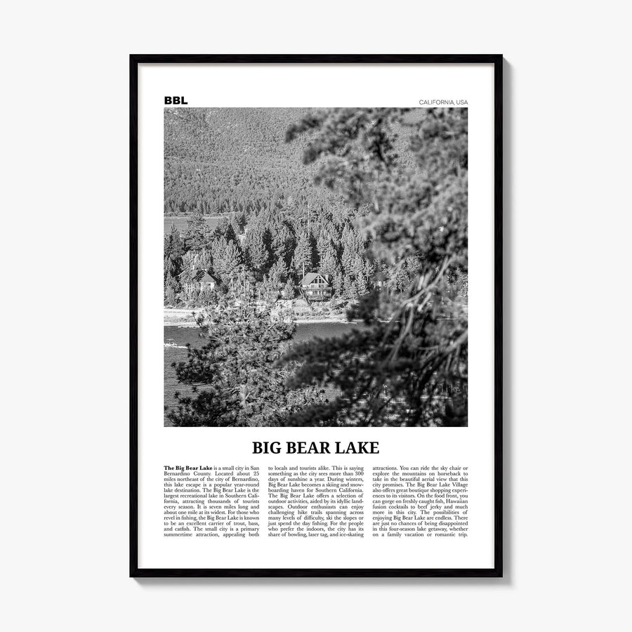 Big Bear Lake Newspaper No 2 Poster, framed poster mockup