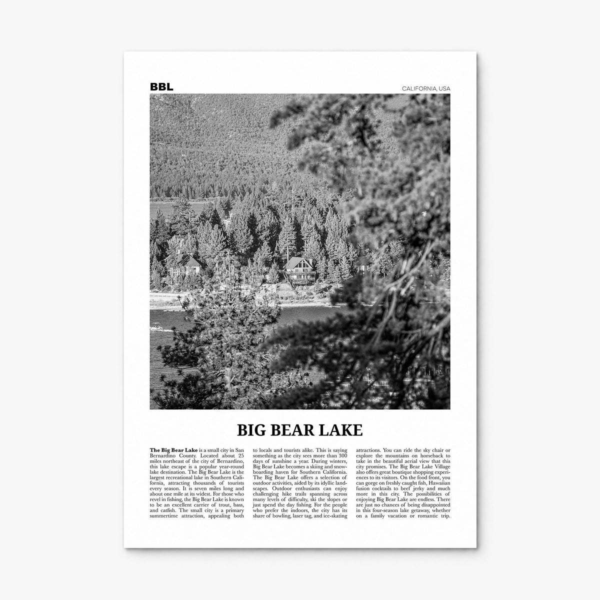 Big Bear Lake Newspaper No 2 Poster, print only (unframed)