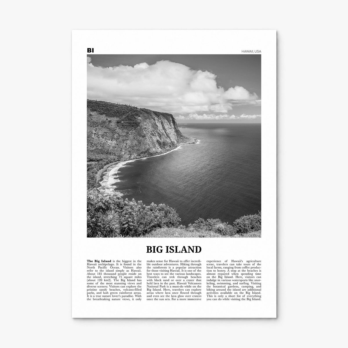 Big Island Newspaper Poster, print only (unframed)