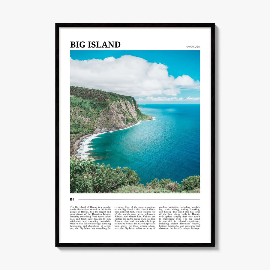 Big Island Travel Poster, framed poster mockup