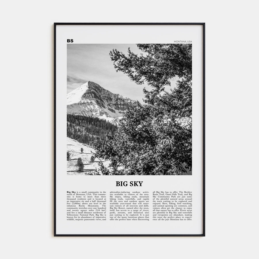 Big Sky Poster None / 8x12 in Nbourhood Travel B&W Poster