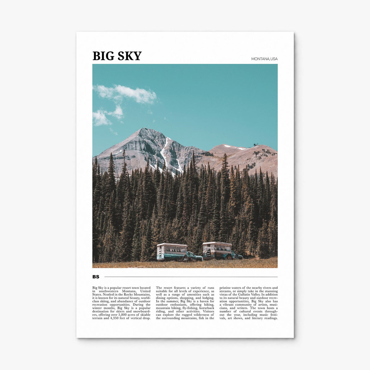 Big Sky Travel Poster, print only (unframed)