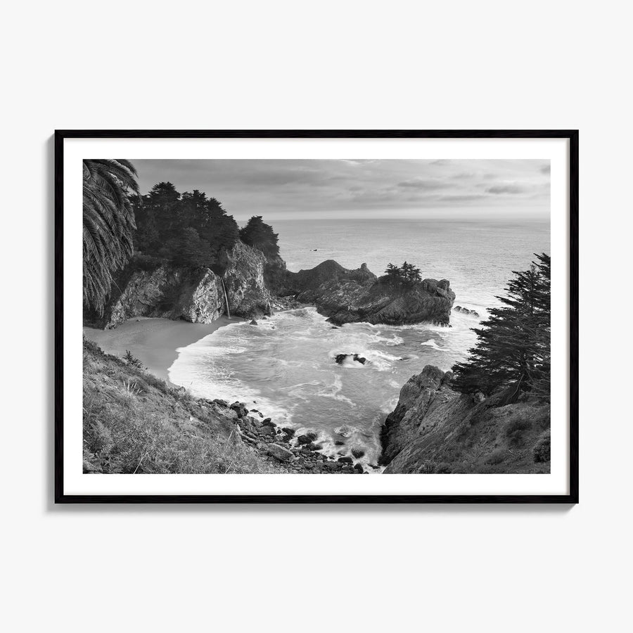 Big Sur Photo Poster, framed poster mockup, white border