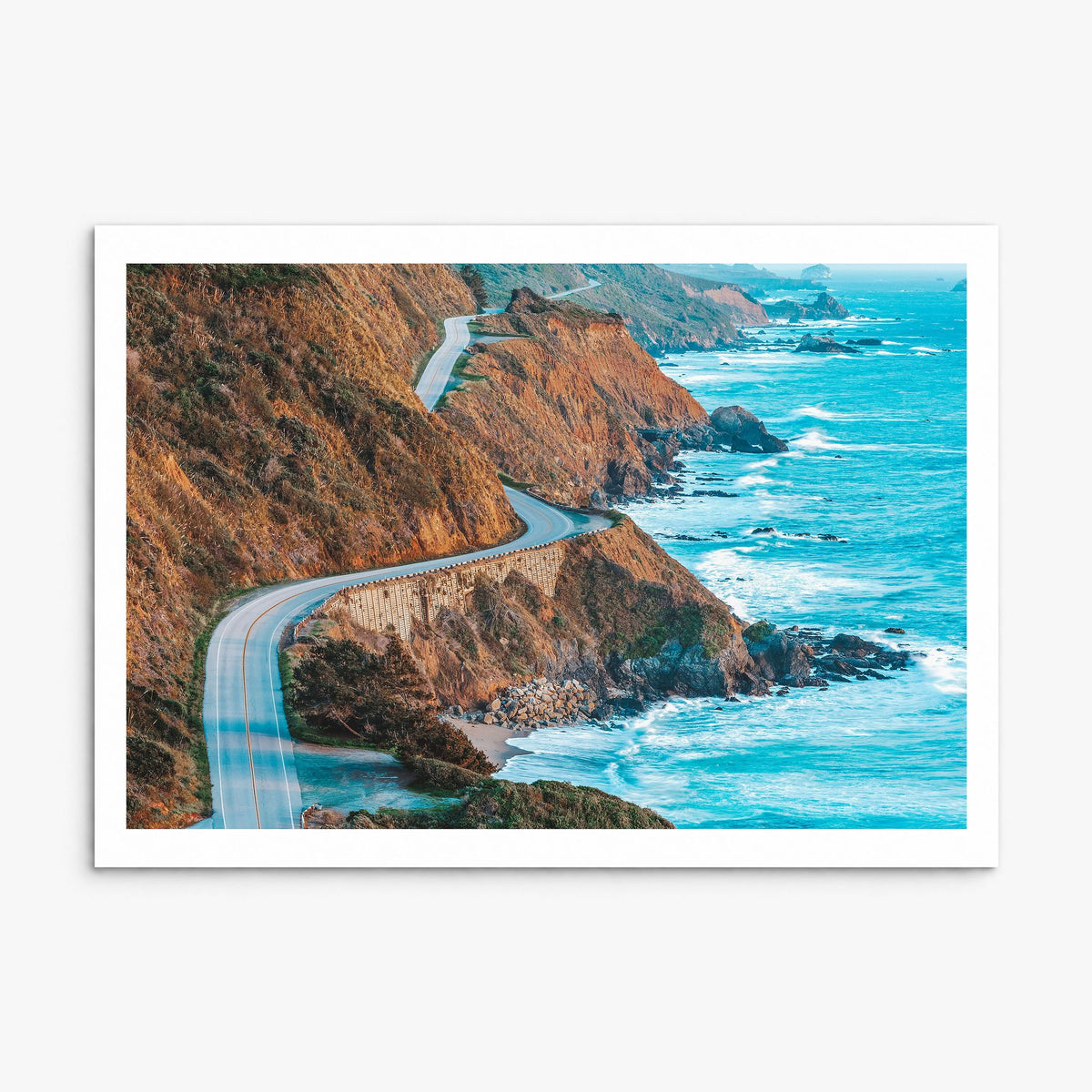 Big Sur Photo Poster, print only (unframed), white border