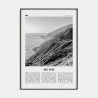 Big Sur No 2 Poster None / 8x12 in Nbourhood Travel B&W Poster