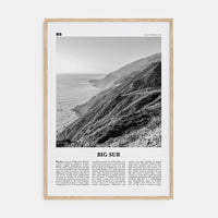 Big Sur No 2 Poster Natural Wood / 8x12 in Nbourhood Travel B&W Poster