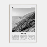 Big Sur No 2 Poster White Wood / 8x12 in Nbourhood Travel B&W Poster