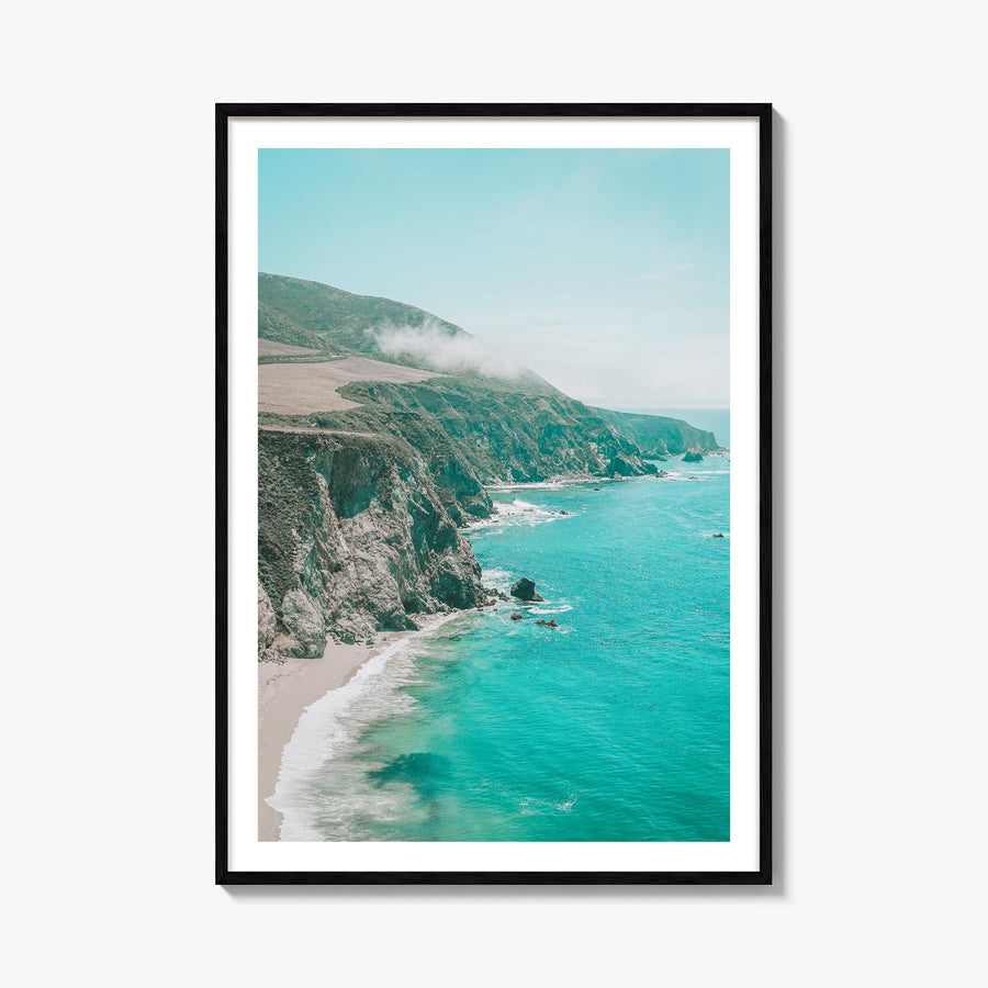 Big Sur no. 5 colorful photo poster of California, USA – vertical wall art, unframed print shown in interior mockup