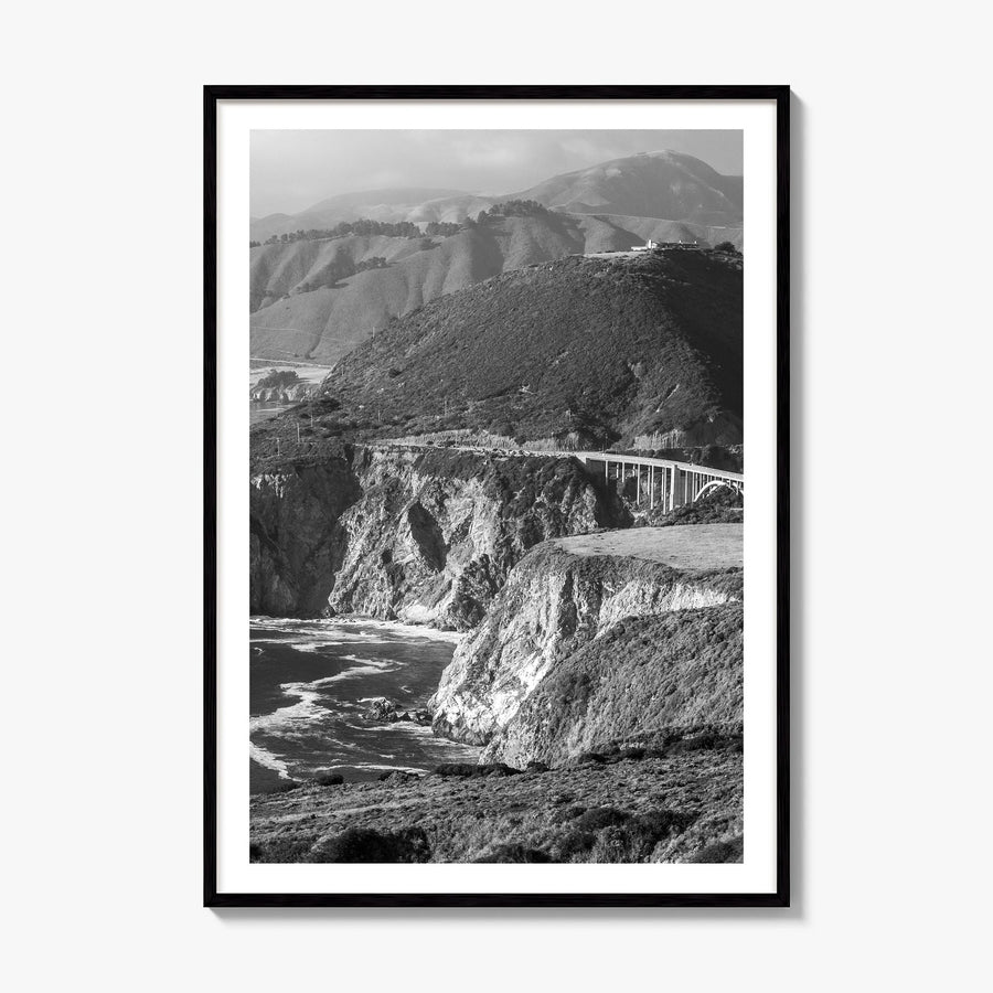 Big Sur Photo No 1 Poster, framed poster mockup, white border