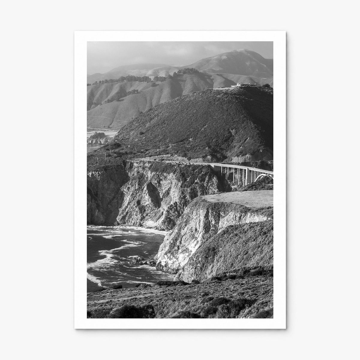 Big Sur Photo No 1 Poster, print only (unframed), white border