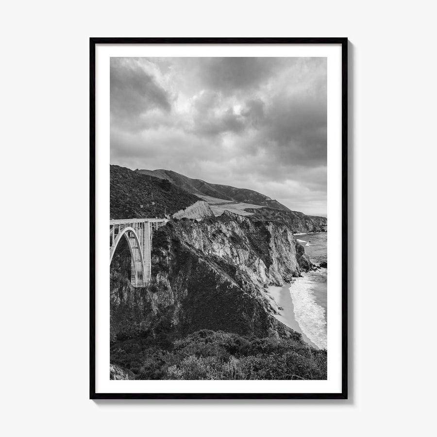 Big Sur Photo No 3 Poster, framed poster mockup, white border