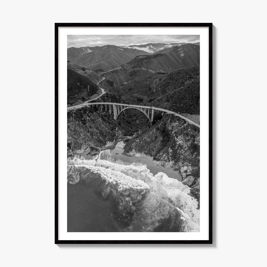 Big Sur Photo No 4 Poster, framed poster mockup, white border