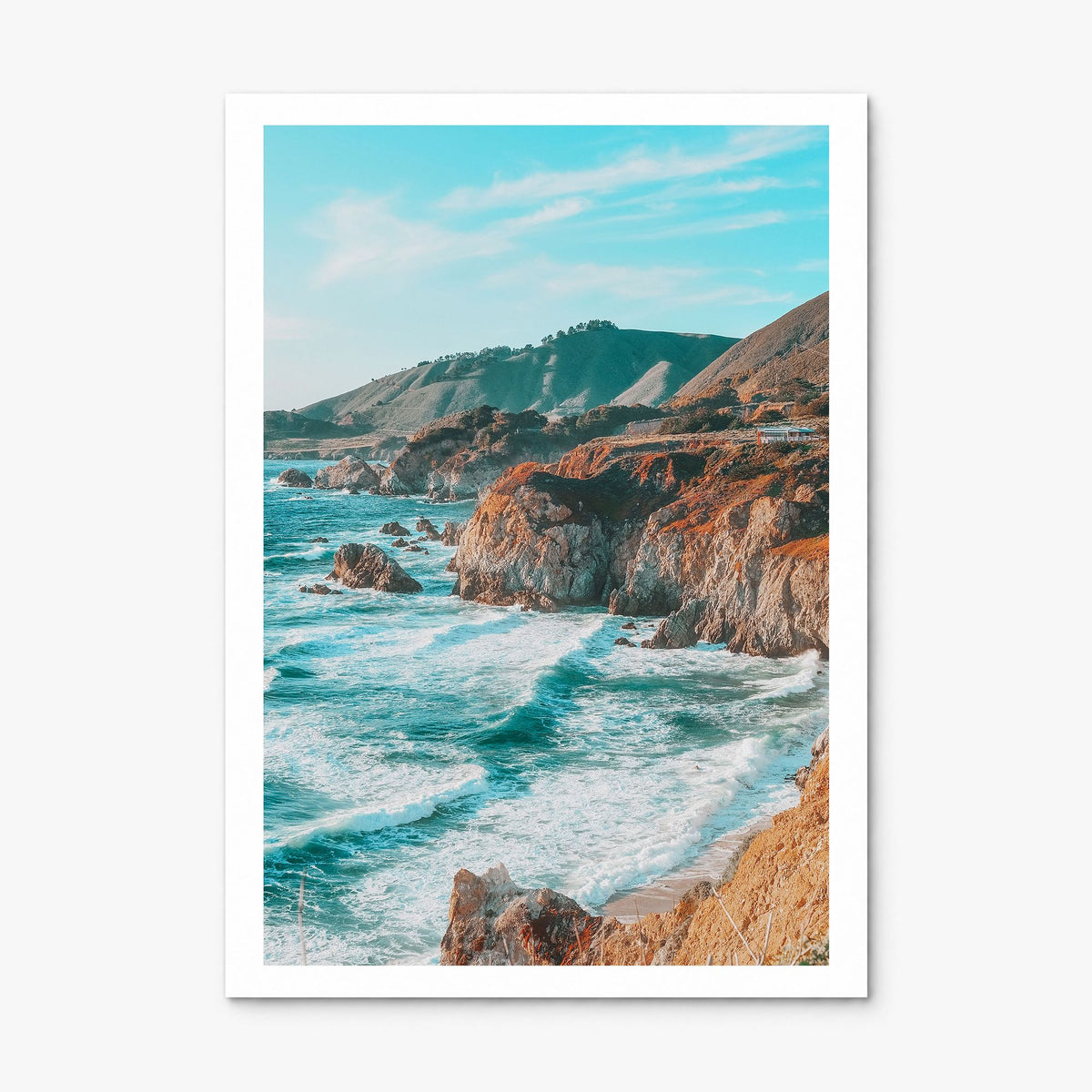 Big Sur Photo No 1 Poster, print only (unframed), white border