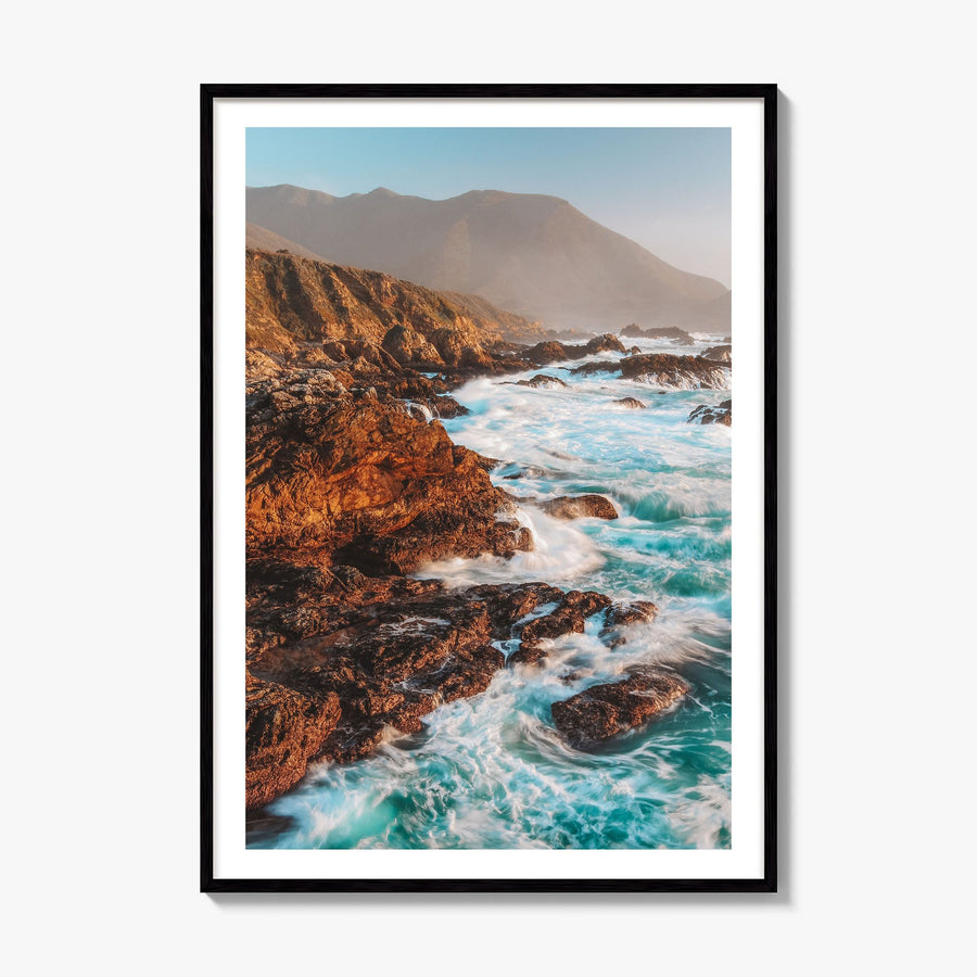 Big Sur Photo No 3 Poster, framed poster mockup, white border