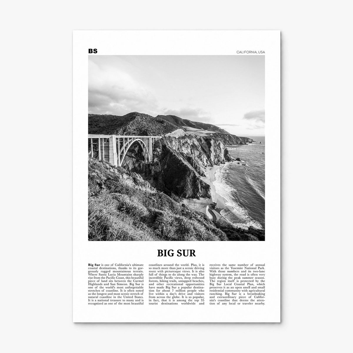 Big Sur Newspaper No 1 Poster, print only (unframed)