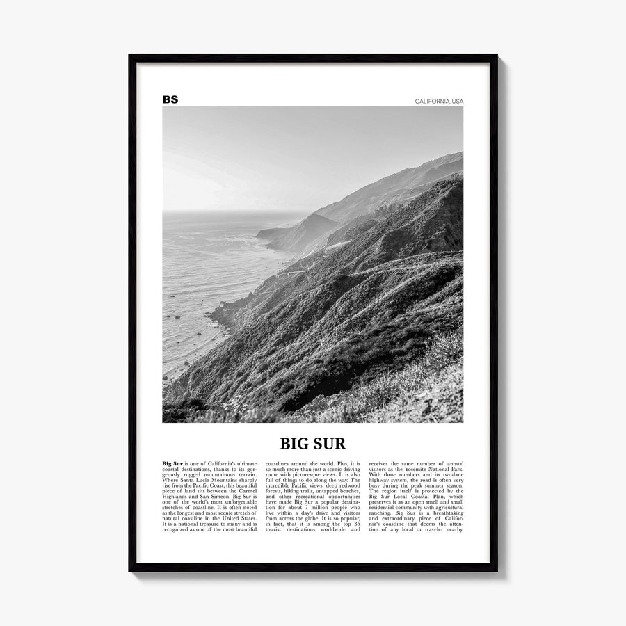 Big Sur Newspaper No 2 Poster, framed poster mockup
