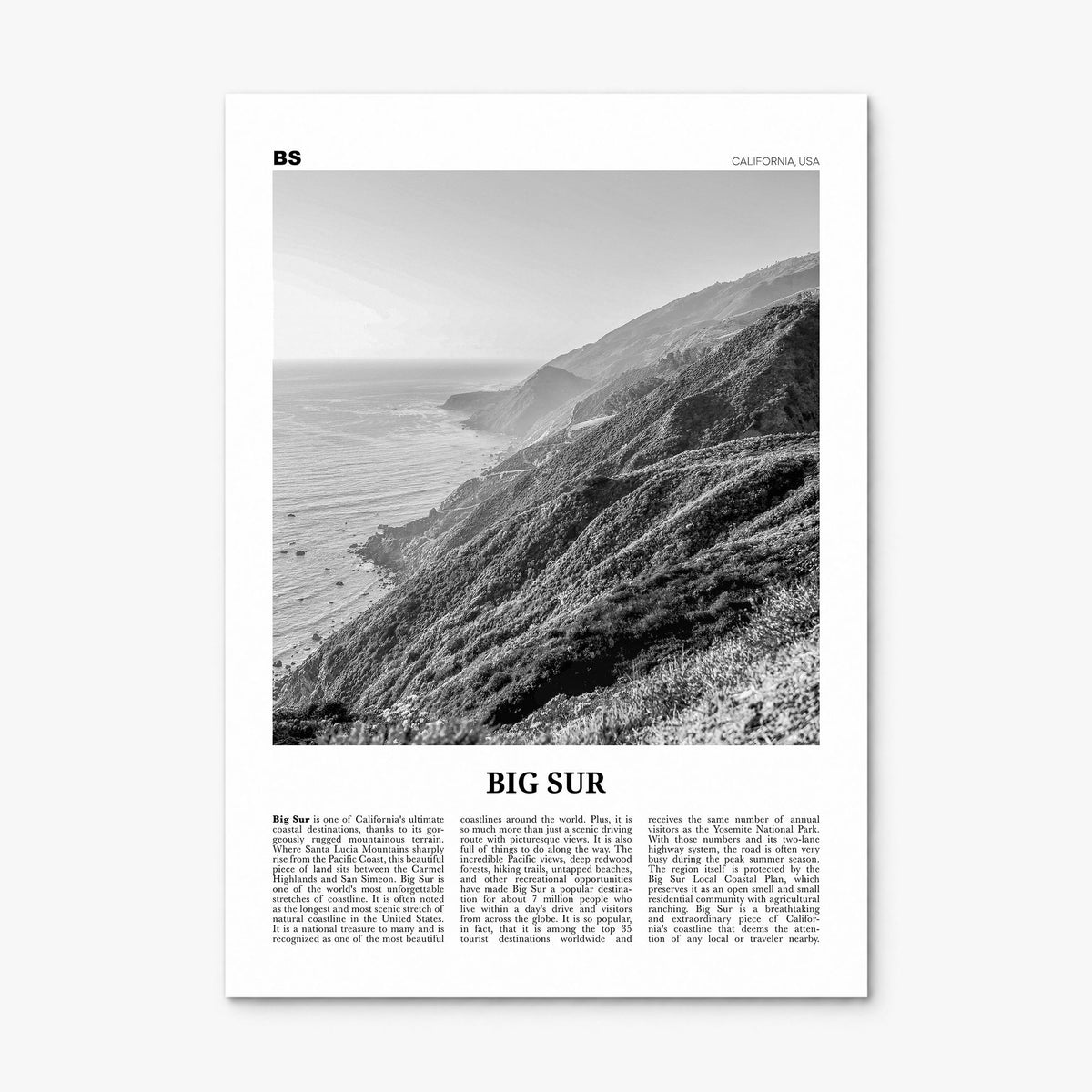Big Sur Newspaper No 2 Poster, print only (unframed)