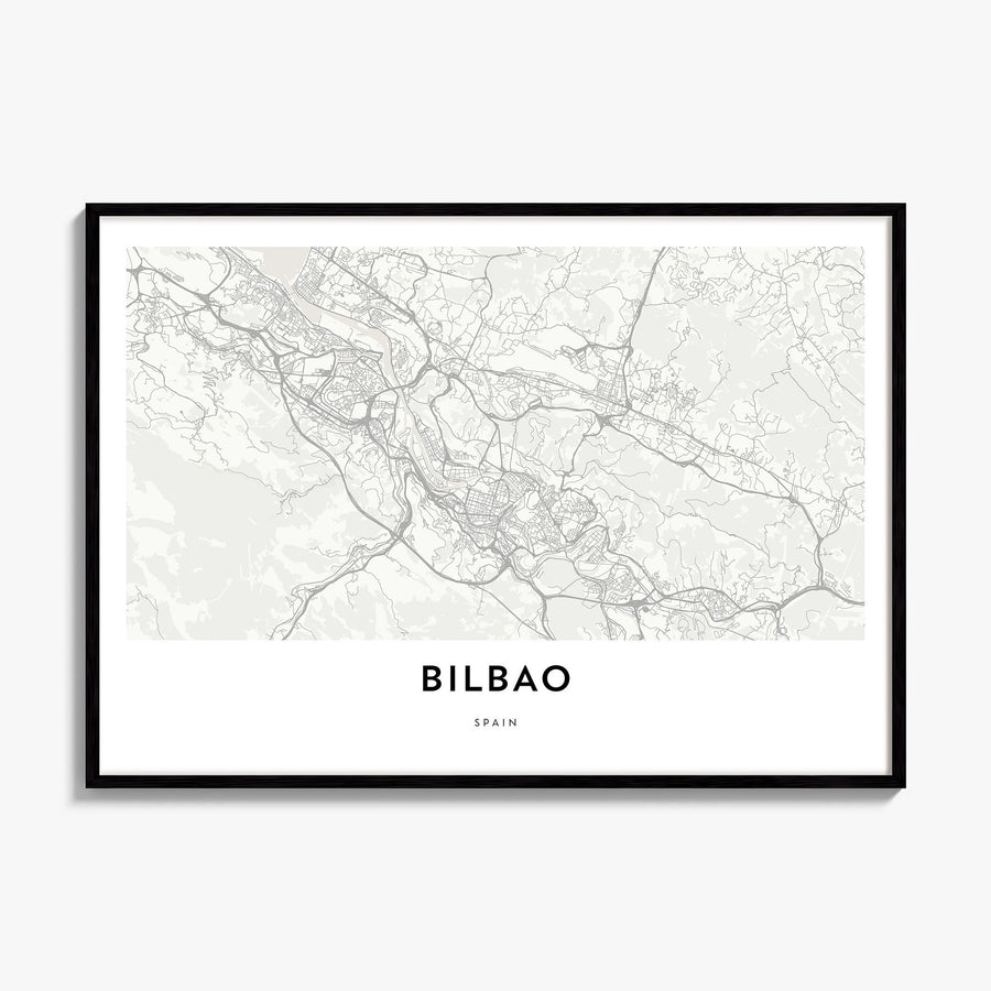 Bilbao Map Poster, framed poster mockup