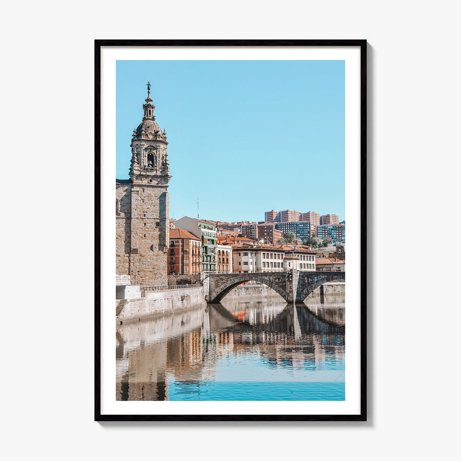 Bilbao Photo Poster, framed poster mockup, white border