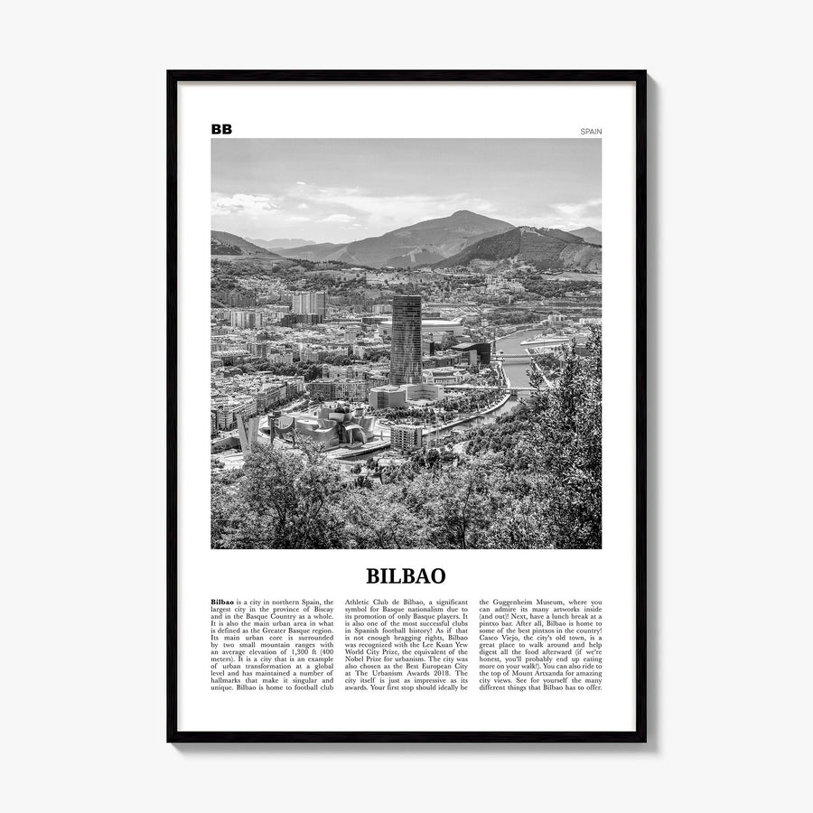 Bilbao Newspaper Poster, framed poster mockup