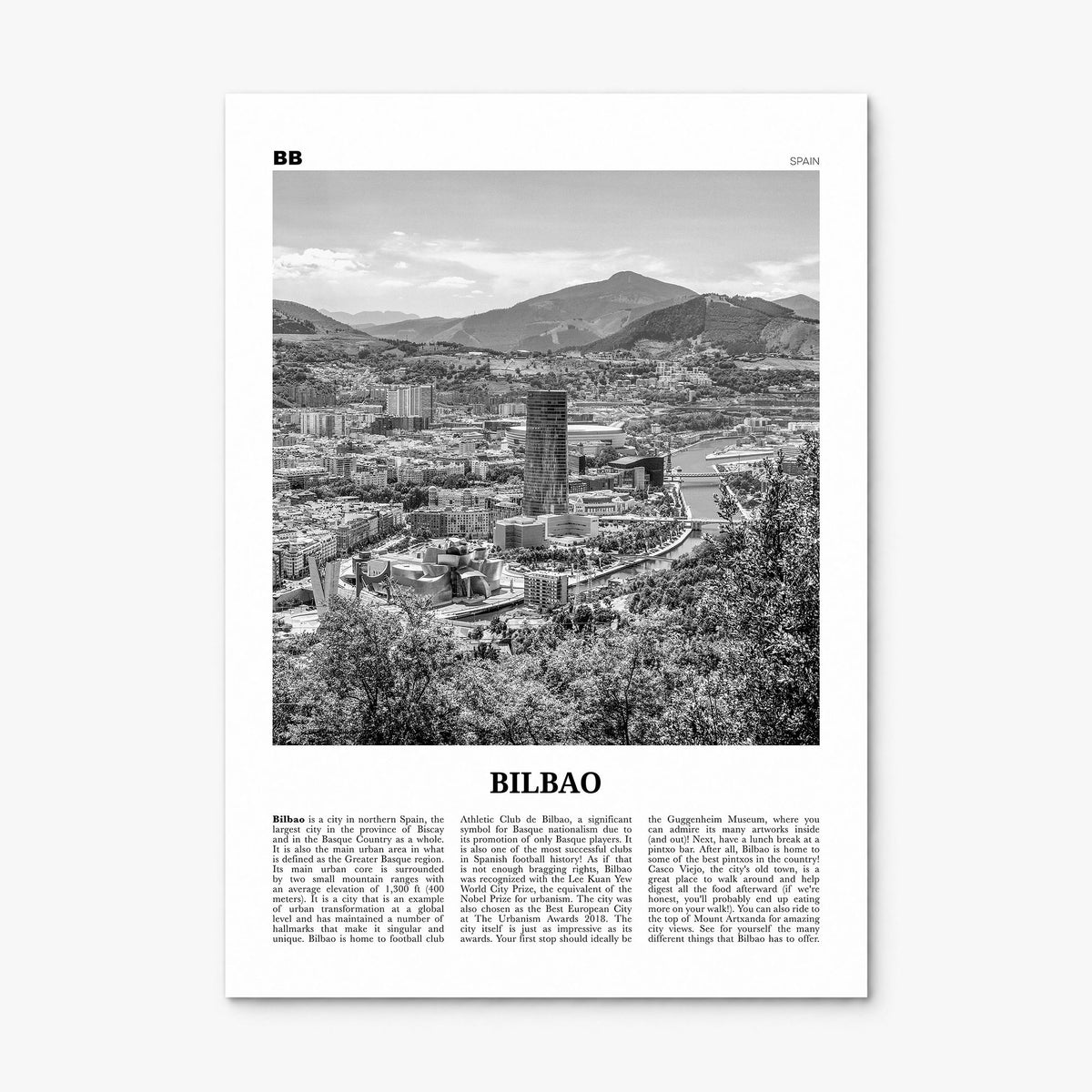 Bilbao Newspaper Poster, print only (unframed)