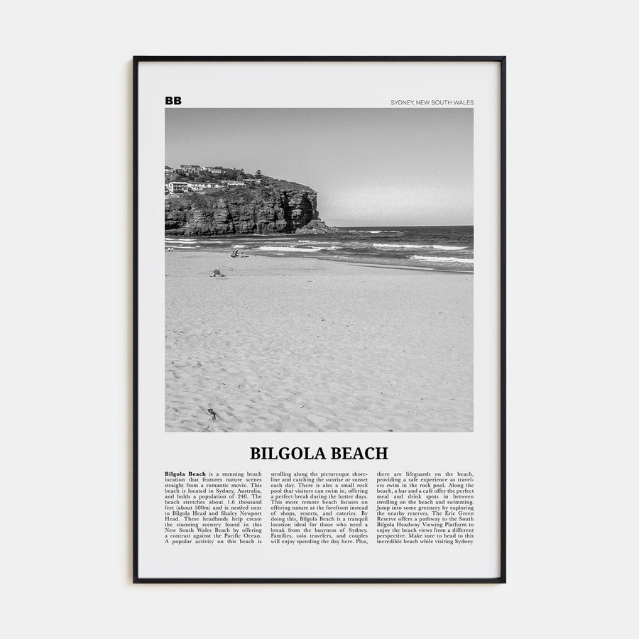 Bilgola Beach Poster None / 8x12 in Nbourhood Travel B&W Poster