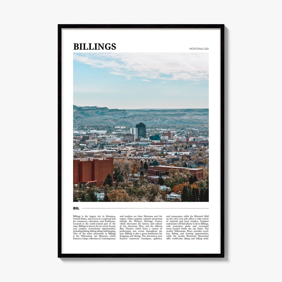 Billings Travel Poster, framed poster mockup