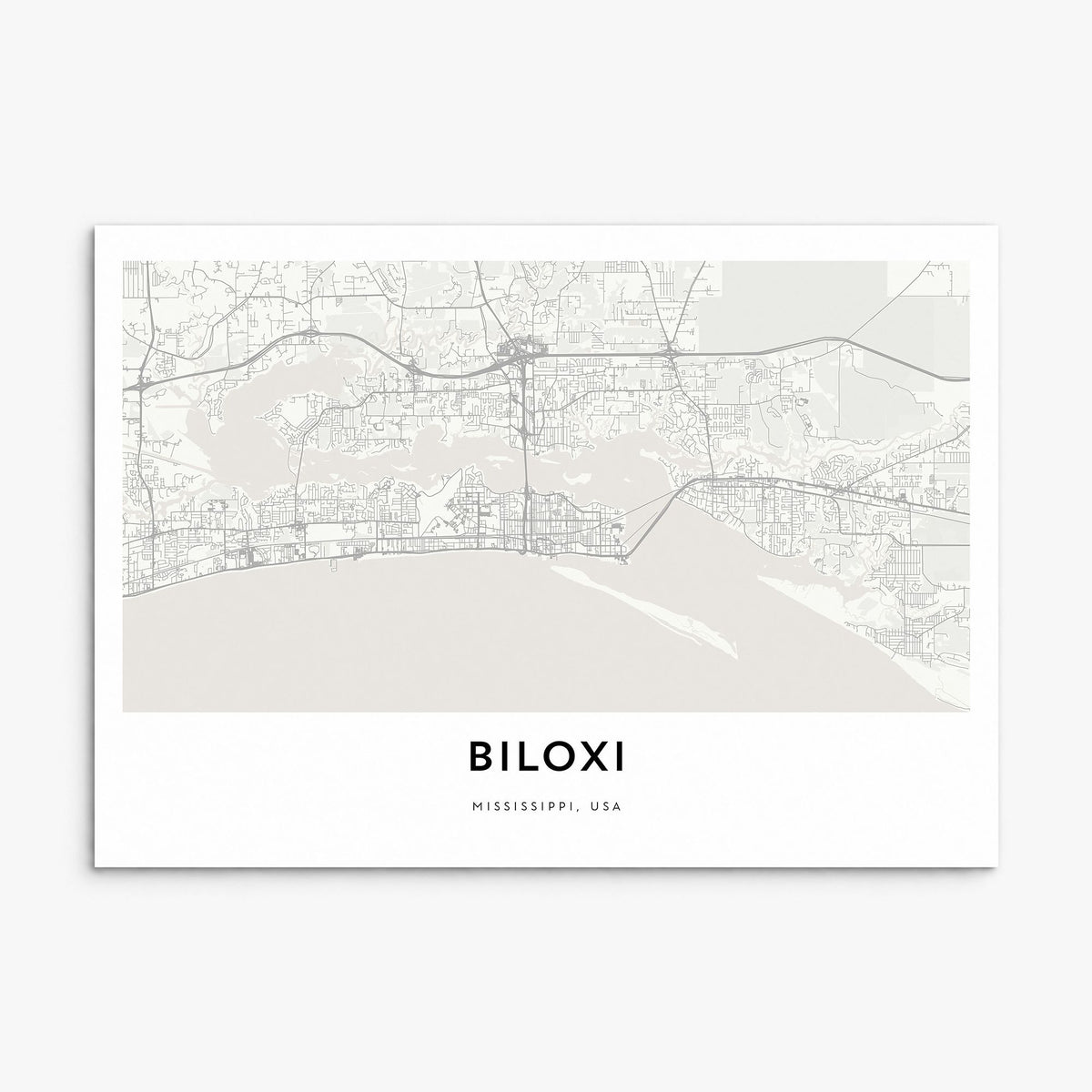 Biloxi Map Poster, print only (unframed)