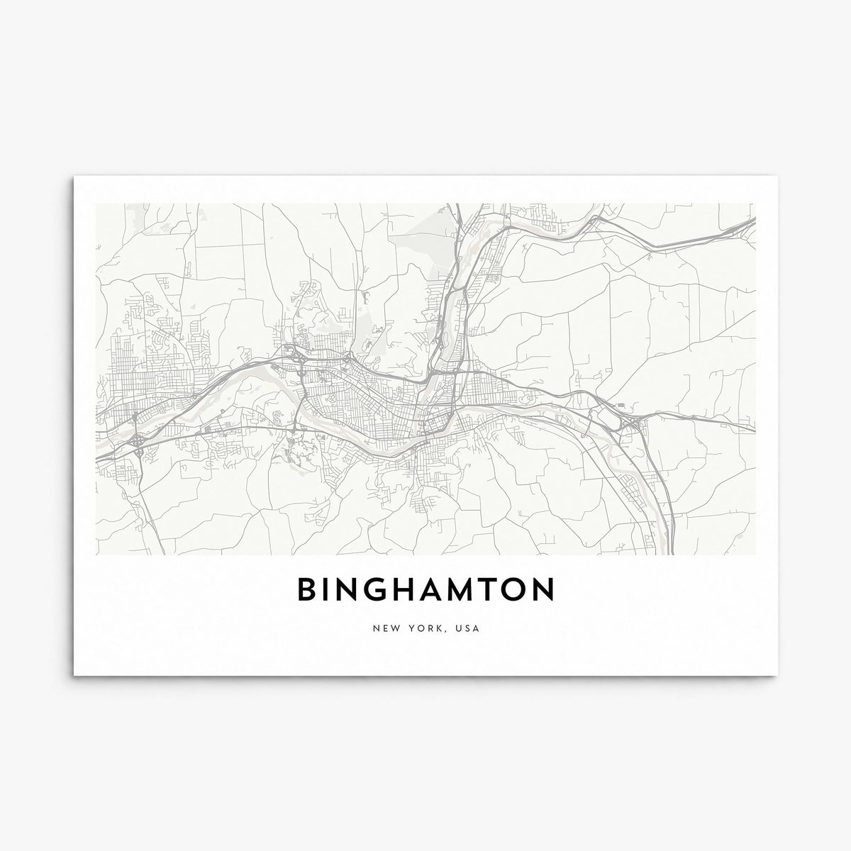 Binghamton Map Poster, print only (unframed)