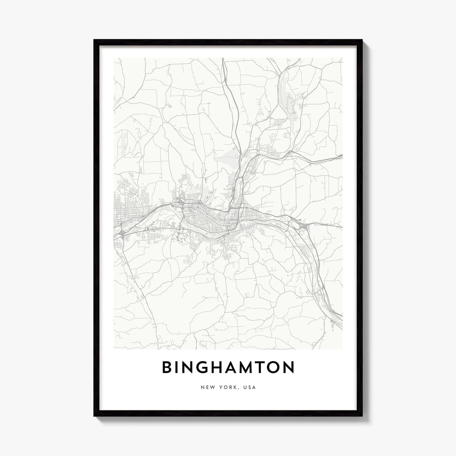 Binghamton Map Poster, framed poster mockup