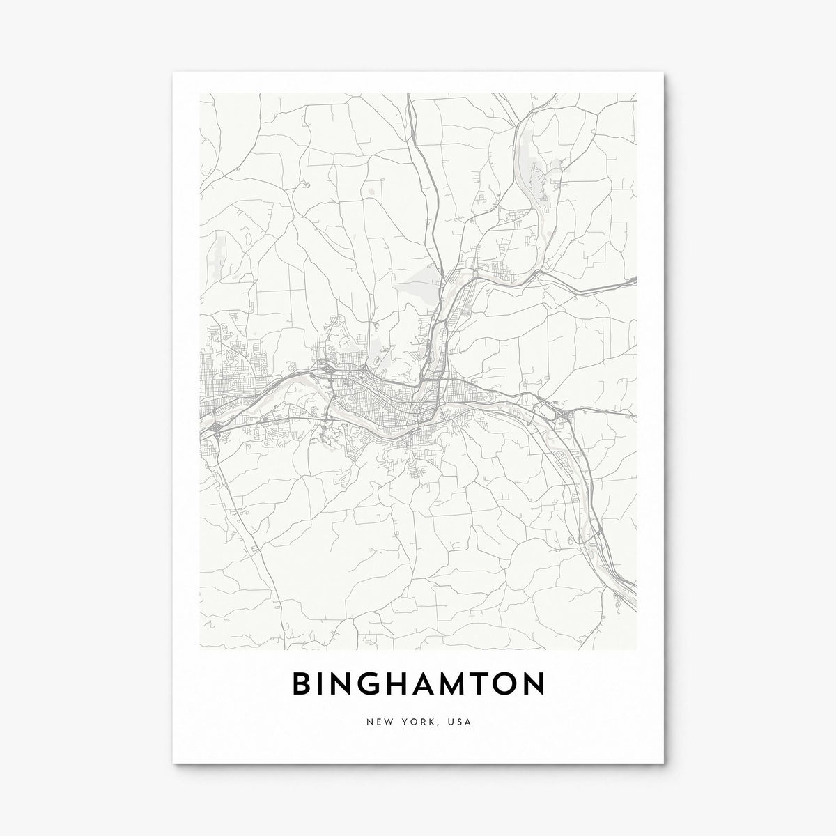 Binghamton Map Poster, print only (unframed)