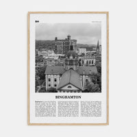 Binghamton Poster Natural Wood / 8x12 in Nbourhood Travel B&W Poster