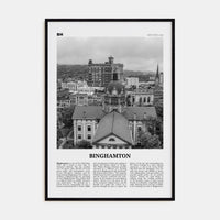 Binghamton Poster Black Wood / 8x12 in Nbourhood Travel B&W Poster