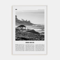 Bird Rock No 1 Poster White Wood / 8x12 in Nbourhood Travel B&W Poster