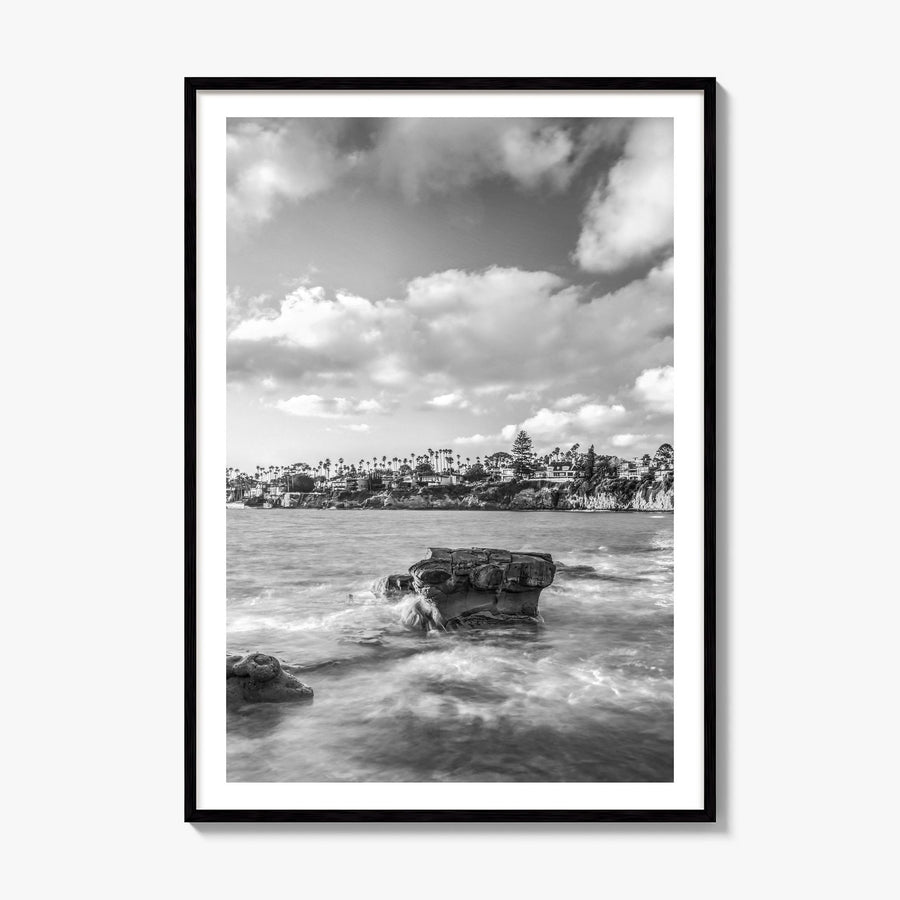 Bird Rock Photo Poster, framed poster mockup, white border