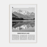 Birkenhead Lake Poster White Wood / 8x12 in Nbourhood Travel B&W Poster