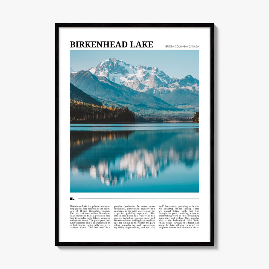Birkenhead Lake Travel Poster, framed poster mockup