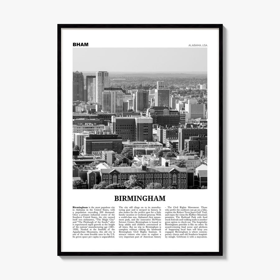 Birmingham, Alabama Newspaper Poster, framed poster mockup