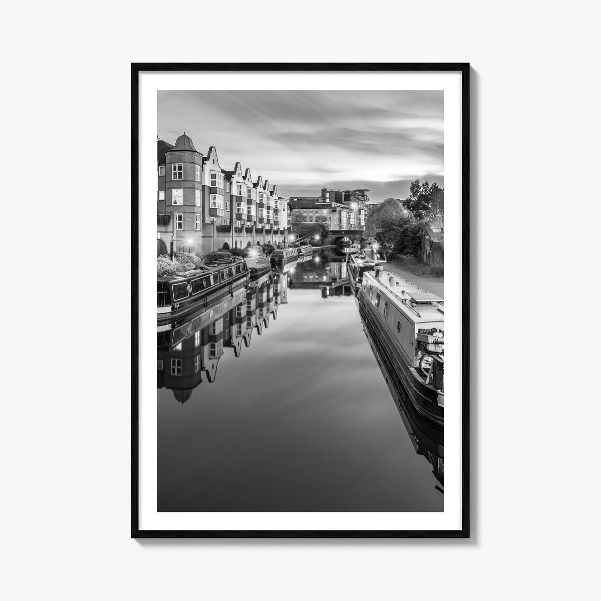 Birmingham, England black & white photo poster of United Kingdom – vertical wall art, unframed print shown in interior mockup