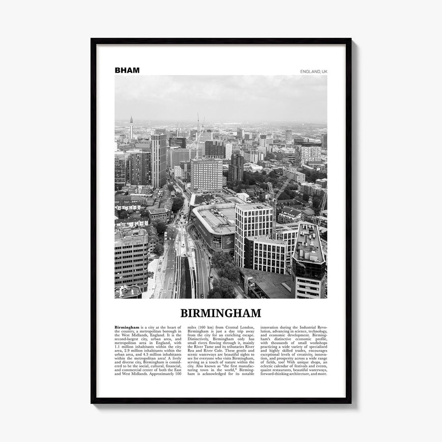 Birmingham, England Newspaper Poster, framed poster mockup