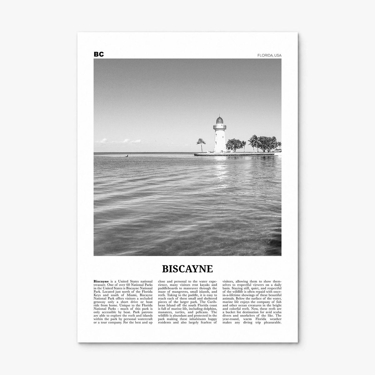 Biscayne National Park Newspaper Poster, print only (unframed)