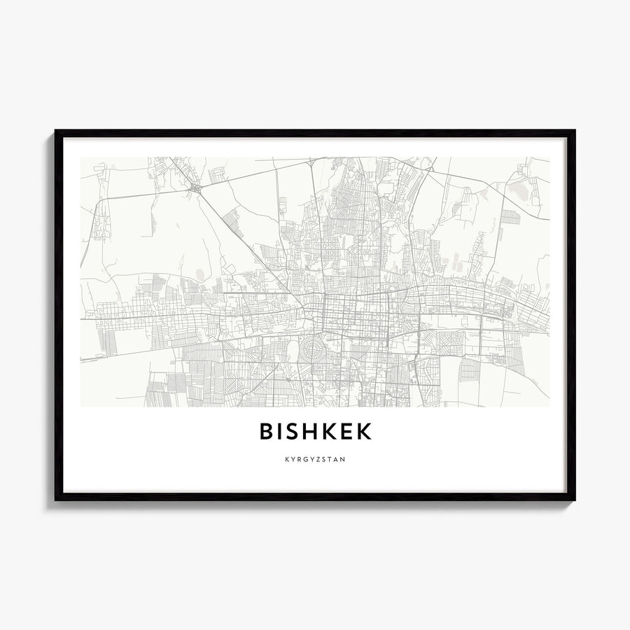 Bishkek Map Poster, framed poster mockup