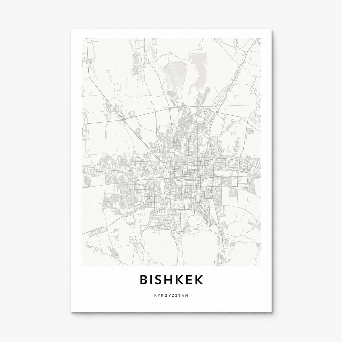 Bishkek Map Poster, print only (unframed)