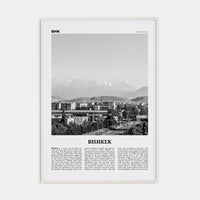 Bishkek Poster White Wood / 8x12 in Nbourhood Travel B&W Poster