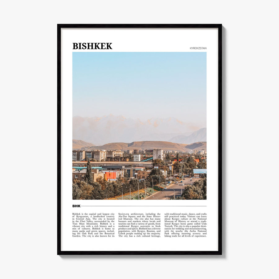 Bishkek Travel Poster, framed poster mockup