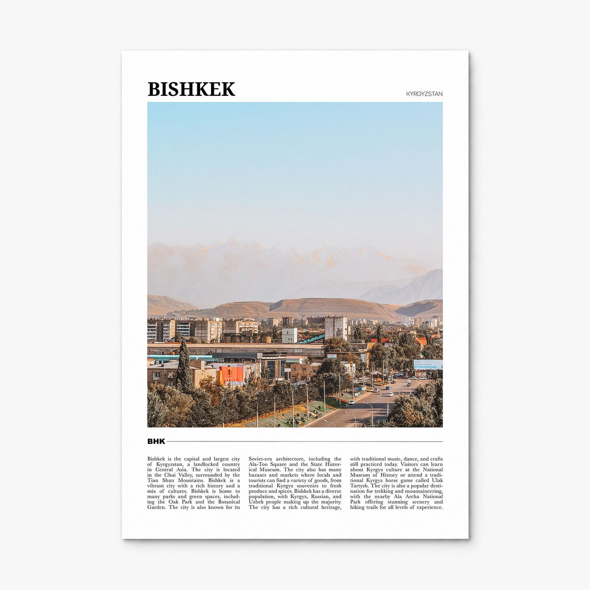 Bishkek Travel Poster, print only (unframed)
