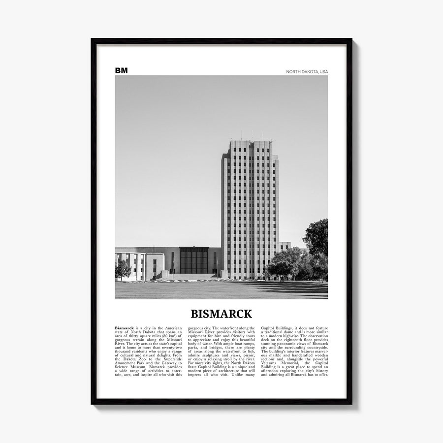 Bismarck Newspaper Poster, framed poster mockup