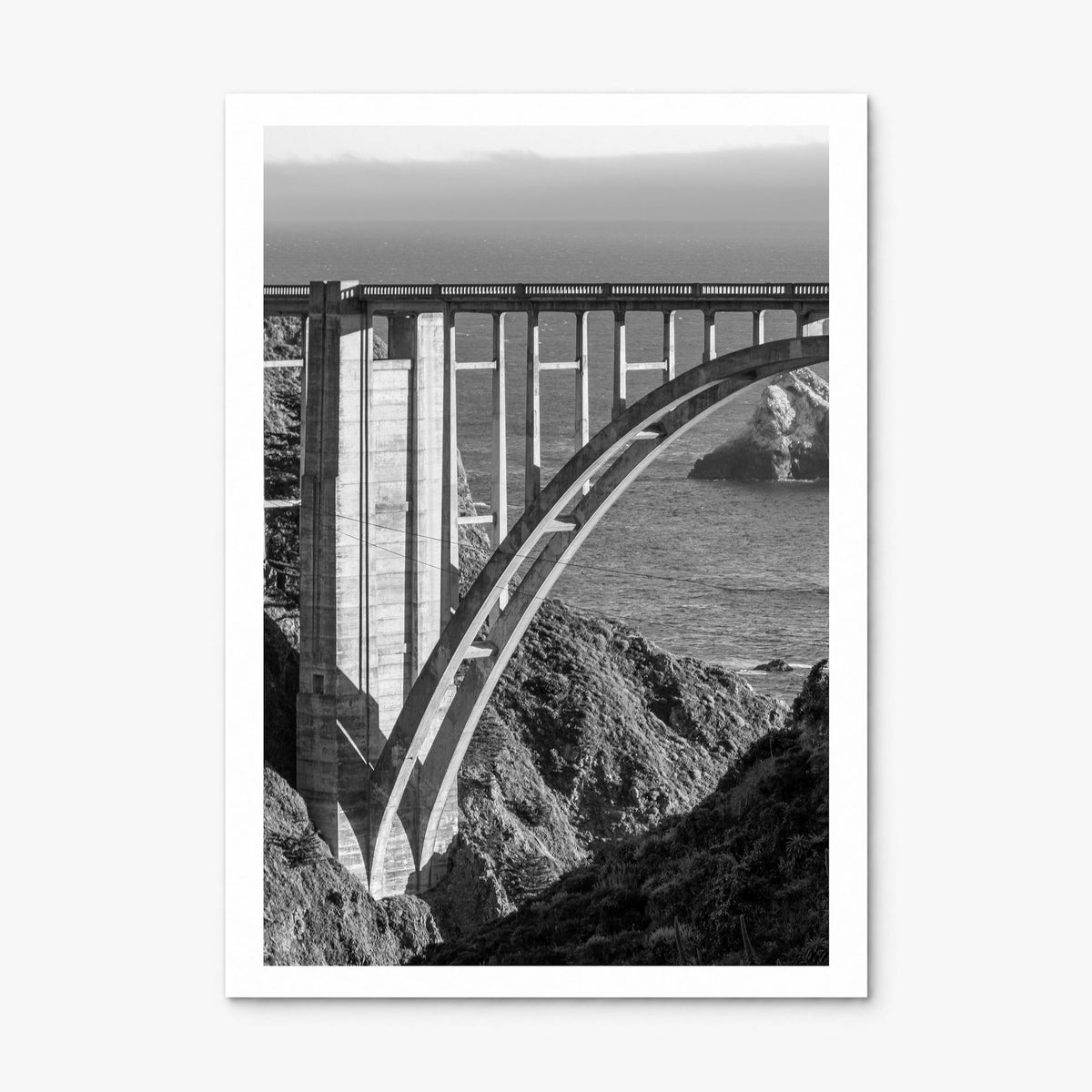 Bixby Creek Bridge Photo Poster, print only (unframed), white border