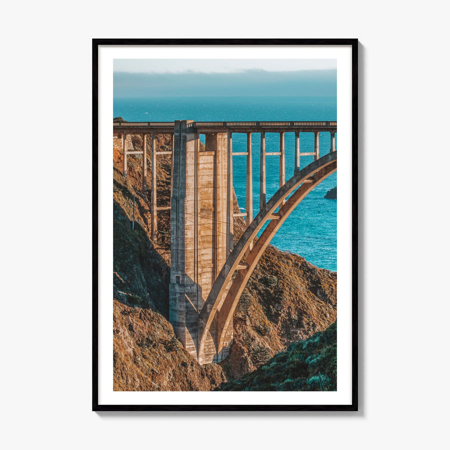 Bixby Creek Bridge Photo No 2 Poster, framed poster mockup, white border