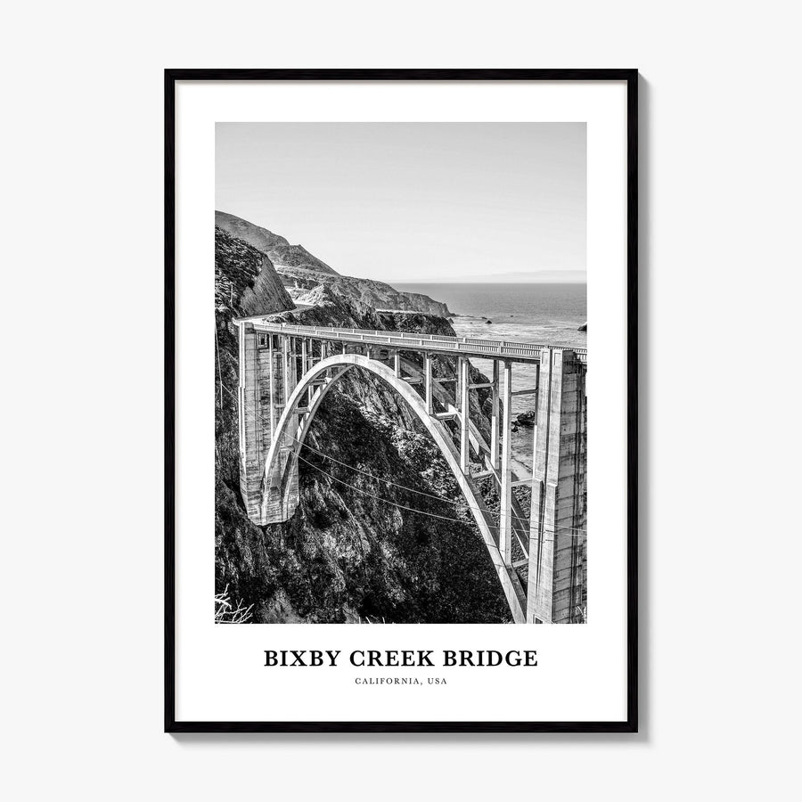 Bixby Creek Bridge Classic Poster, framed poster mockup